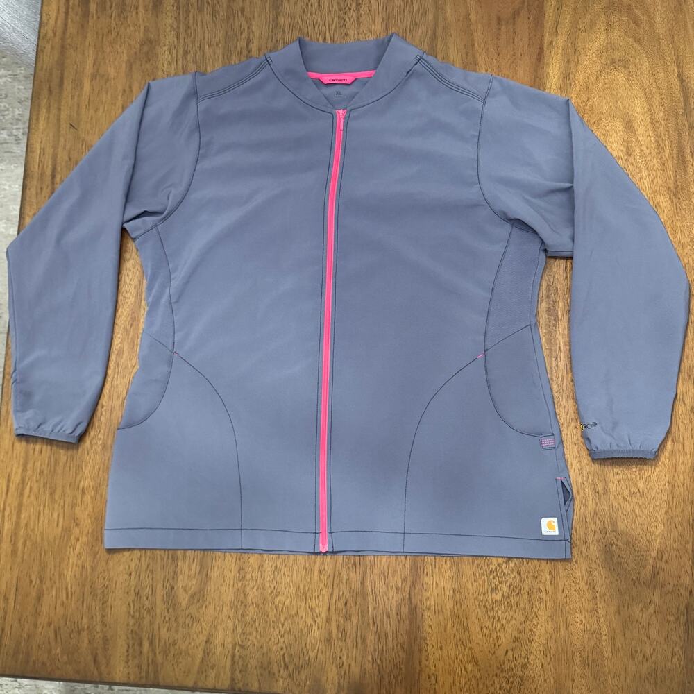 Carhartt C82310 Women’s XL Rugged Flex Cross-Flex Scrub Jacket Gray Pink